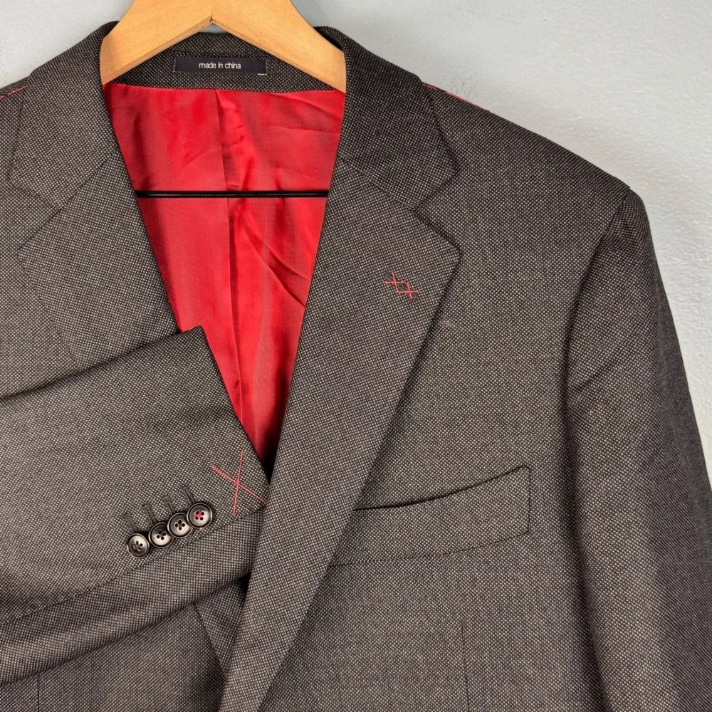 Suitsupply Sienna Mens 44S Gray Wool Sport Coat Blazer Vitale Barberis Canonico‎